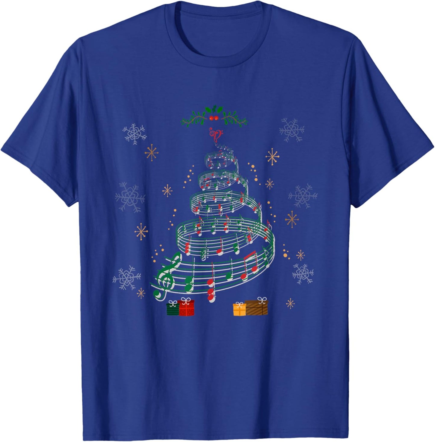 Music Note Tree Musical Christmas Xmas Music Lovers T-Shirt - T-Shirt | Royal