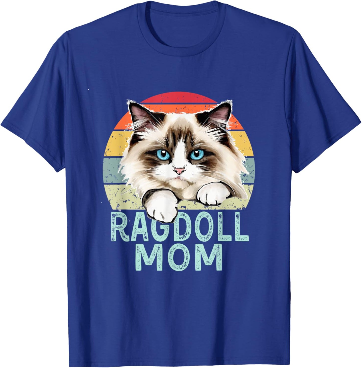 Ragdoll Cat Mom Retro Vintage Funny I Love My Ragdoll Cat T-Shirt - T-Shirt | Royal
