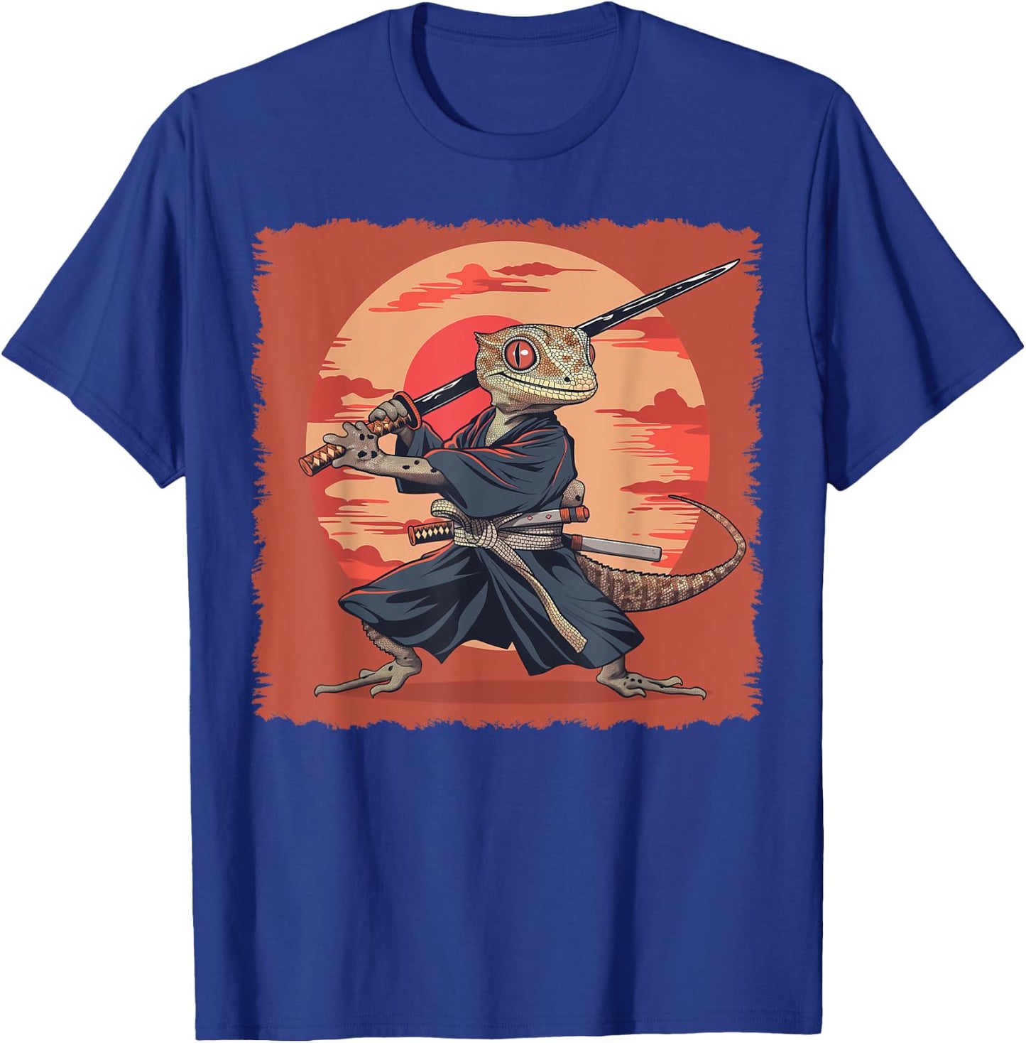 Crested Gecko Lizard Japanese Art Samurai Ukiyo-e T-Shirt - T-Shirt | Royal