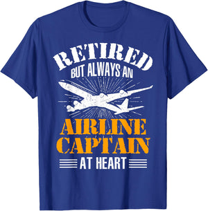 Retired Airline Captain Pilot Retirement Gifts T-Shirt - T-Shirt | Royal