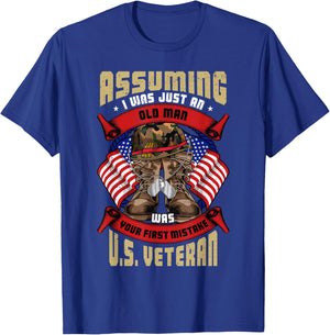 Assuming I was an Old Man Was Your First Mistake U.S. Vet T-Shirt - T-Shirt | Royal