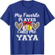 My Favorite Baseball Player Calls Me Yaya Softball Leopard T-Shirt - T-Shirt | Royal