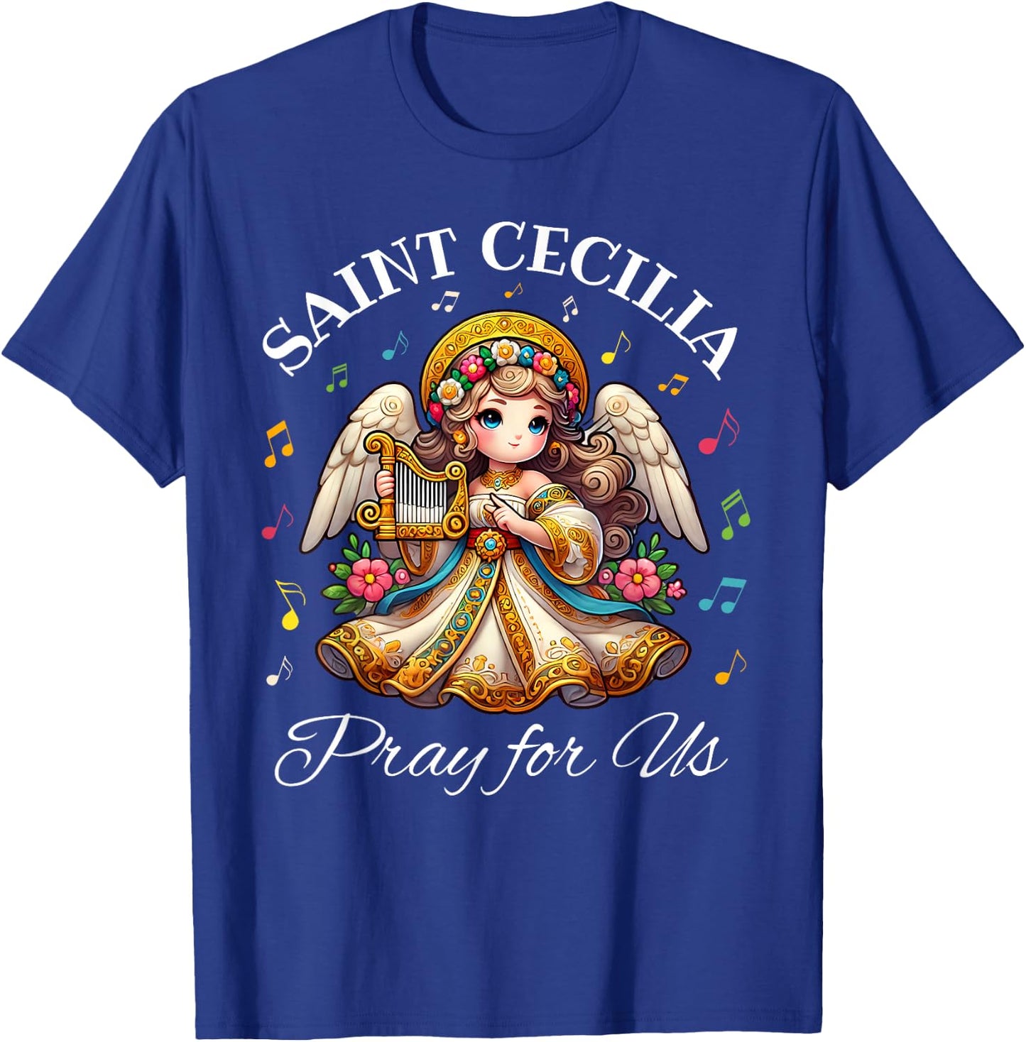Saint Cecilia Catholic Patroness of Music and Musicians Kids T-Shirt - T-Shirt | Royal
