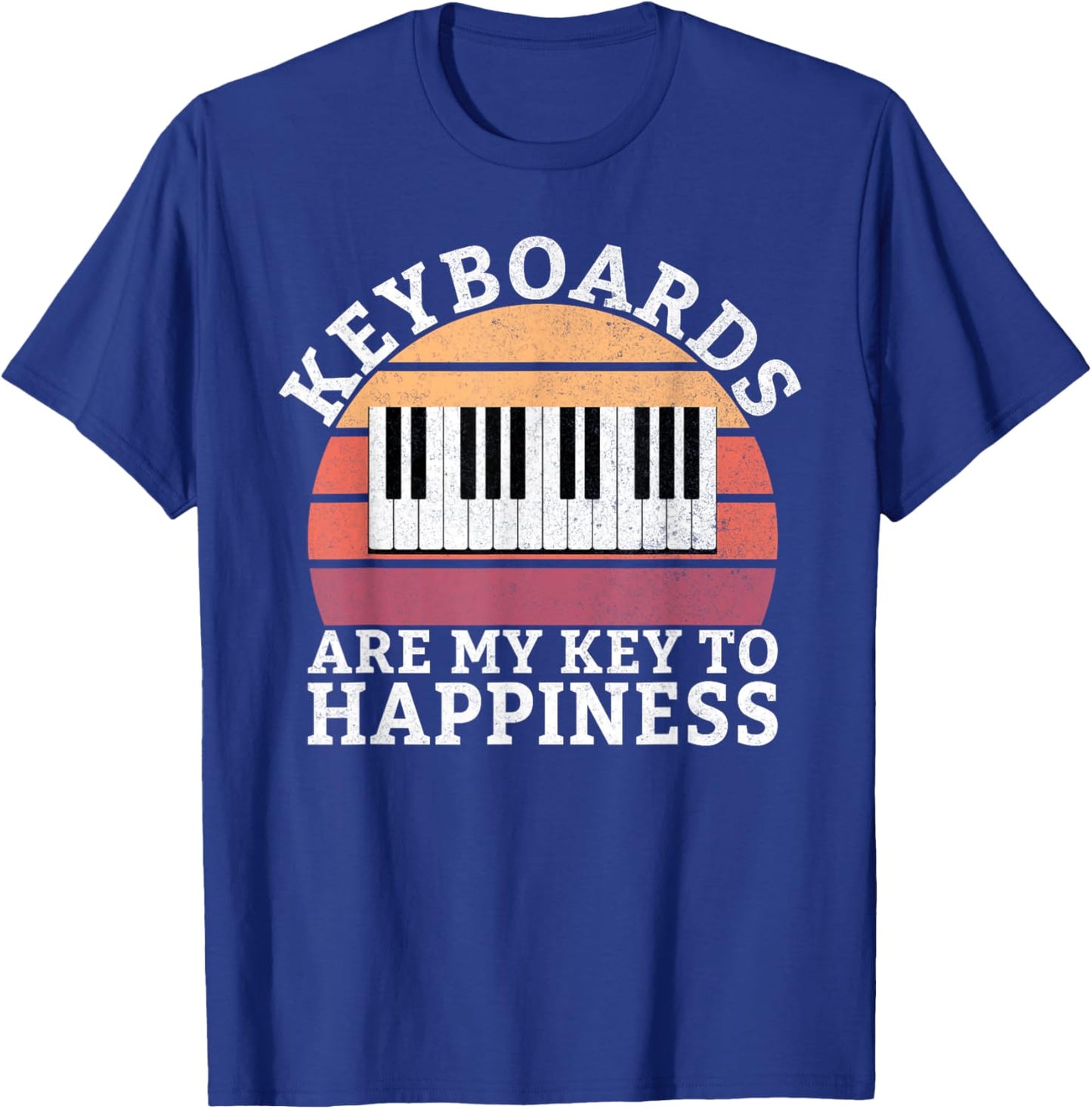 Keyboards are my Key to Happiness Keyboard Player T-Shirt - T-Shirt | Royal