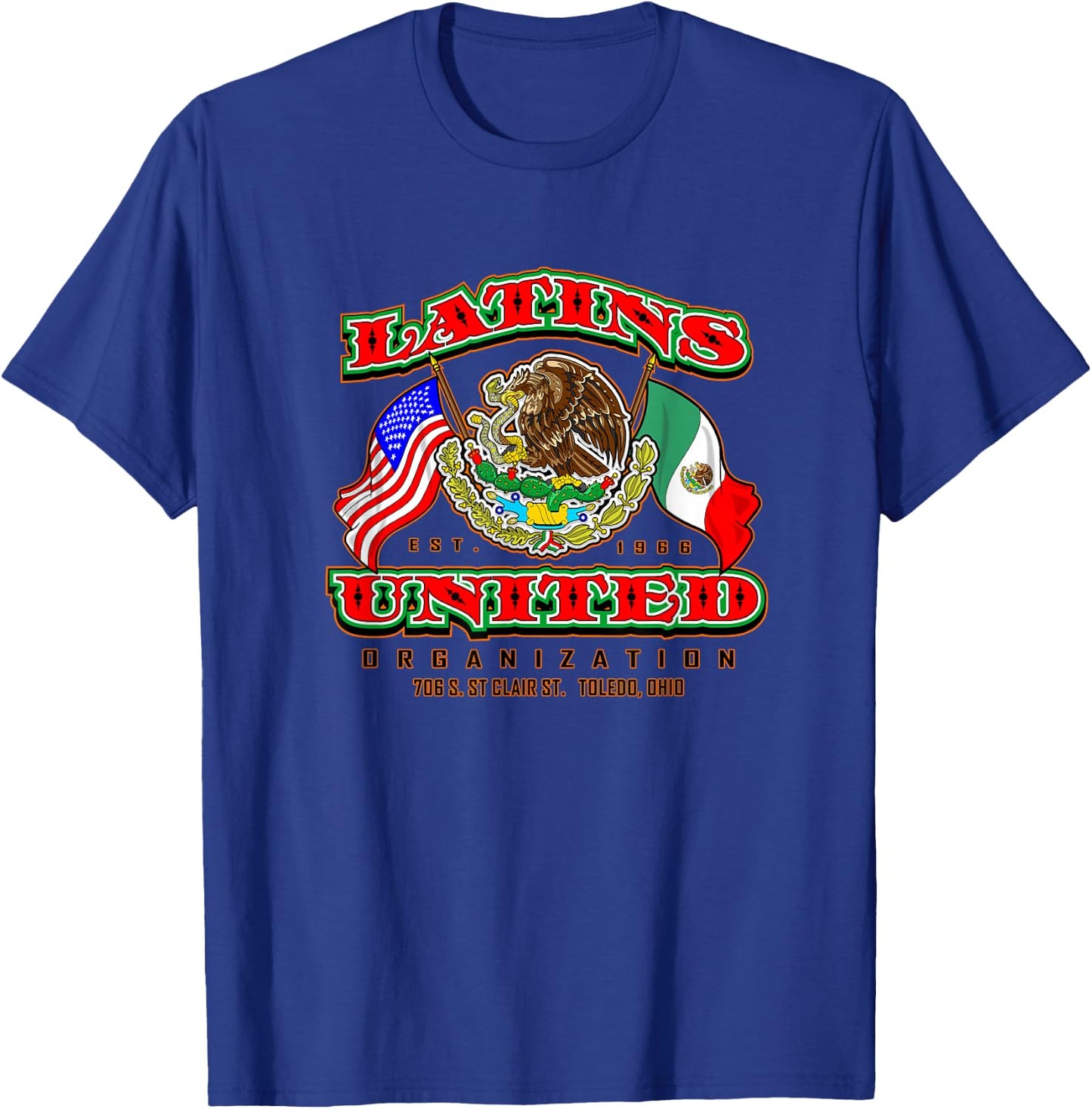 Latins United Toledo Ohio 02 T-Shirt - T-Shirt | Royal