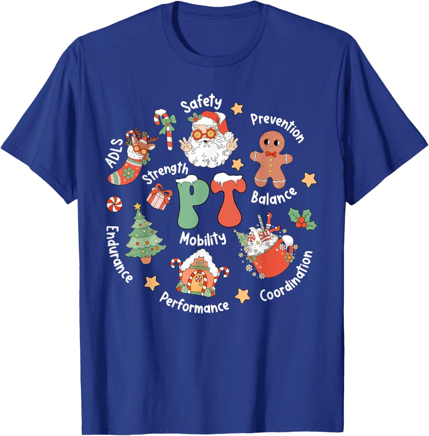 PT Physical Therapy Santa Squad Christmas Physical Therapist T-Shirt - T-Shirt | Royal