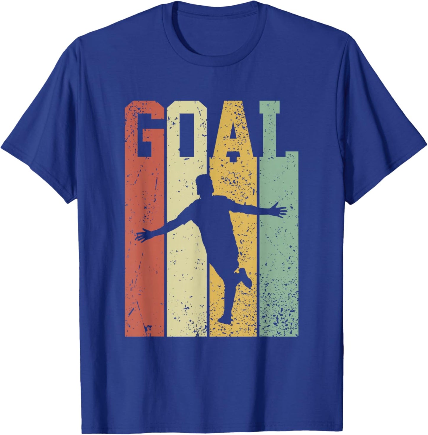 Vintage Retro Classic Soccer Player Goal Celebration T-Shirt - T-Shirt | Royal