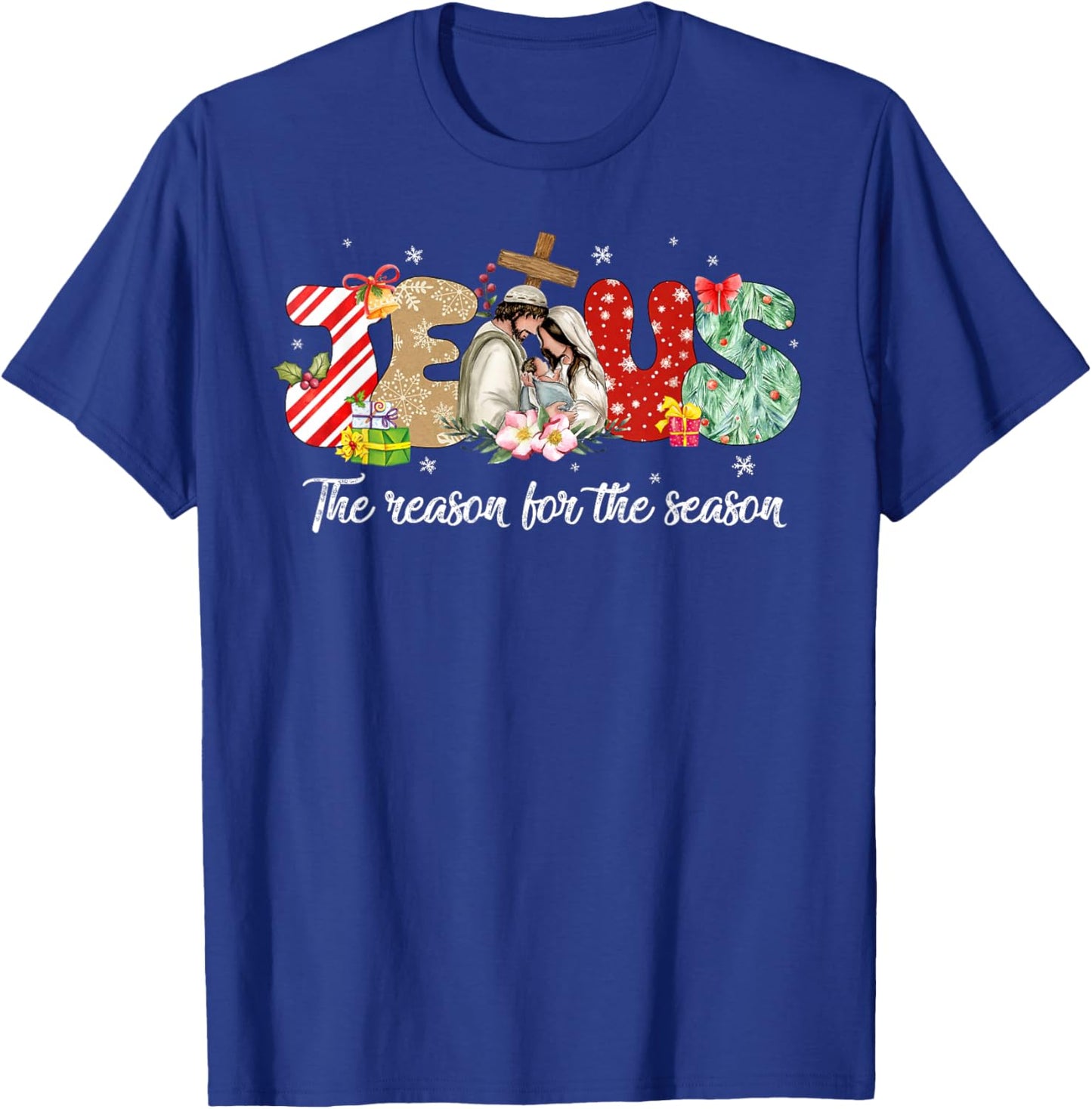 Christmas Jesus Is The Reason For The Season Jesus Pajamas T-Shirt - T-Shirt | Royal