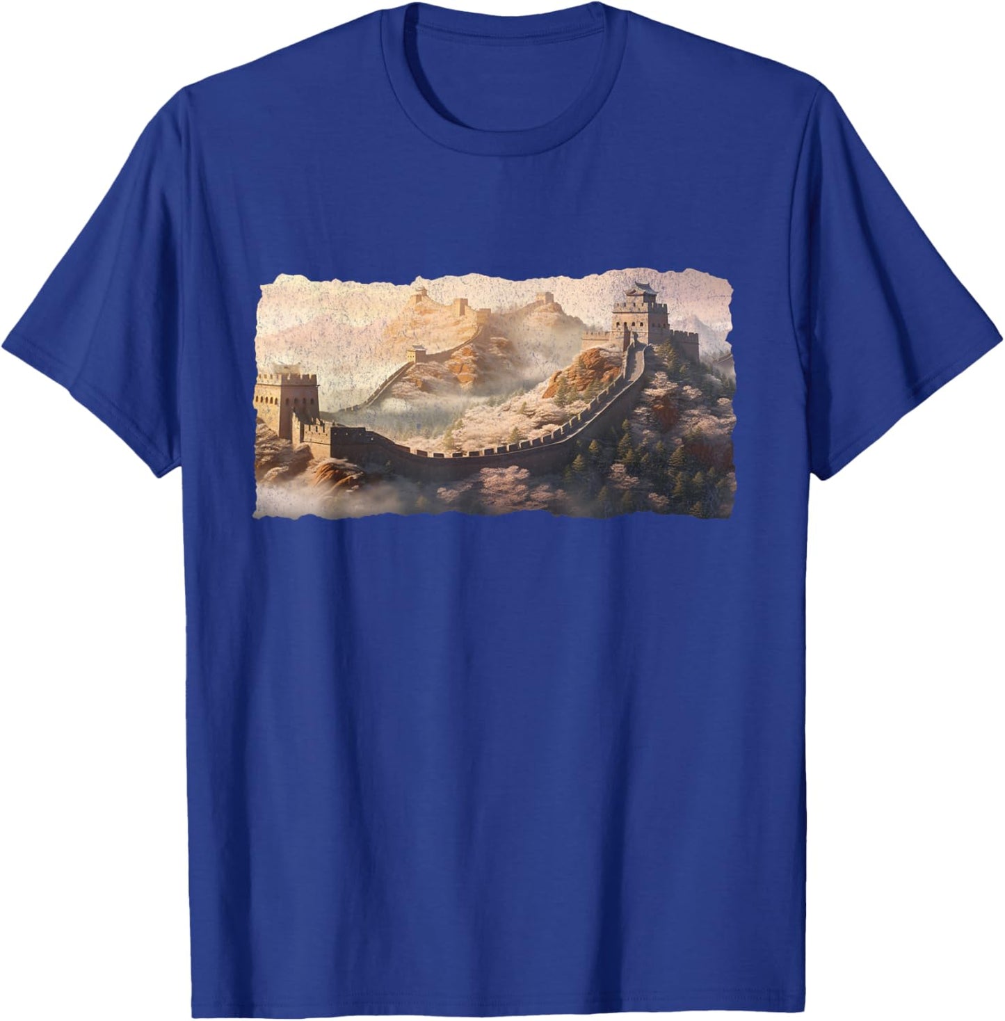 Great Wall of China Sincerely Mountain Landscape Hiking T-Shirt - T-Shirt | Royal