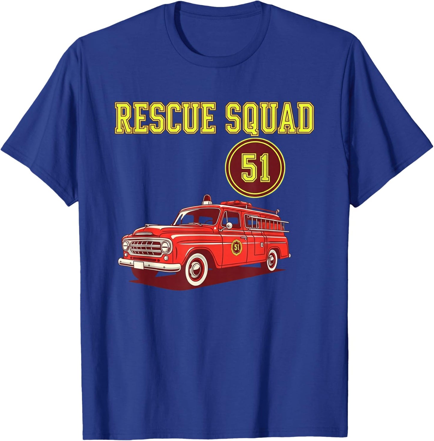 Truck Side 51 Emergency Squad Logo Responder Gear T-Shirt - T-Shirt | Royal