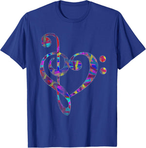 Bass Clef Musician Valentines Day Gifts Treble Clef T-Shirt - T-Shirt | Royal