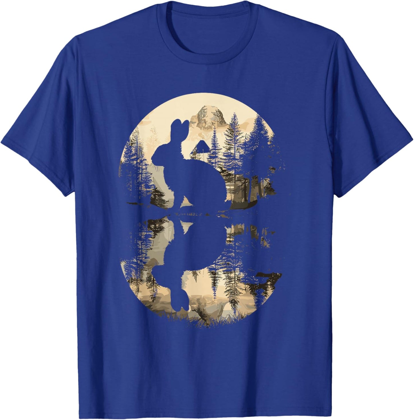 Rabbit Reflection Cute Bunny Nature Wildlife T-Shirt - T-Shirt | Royal