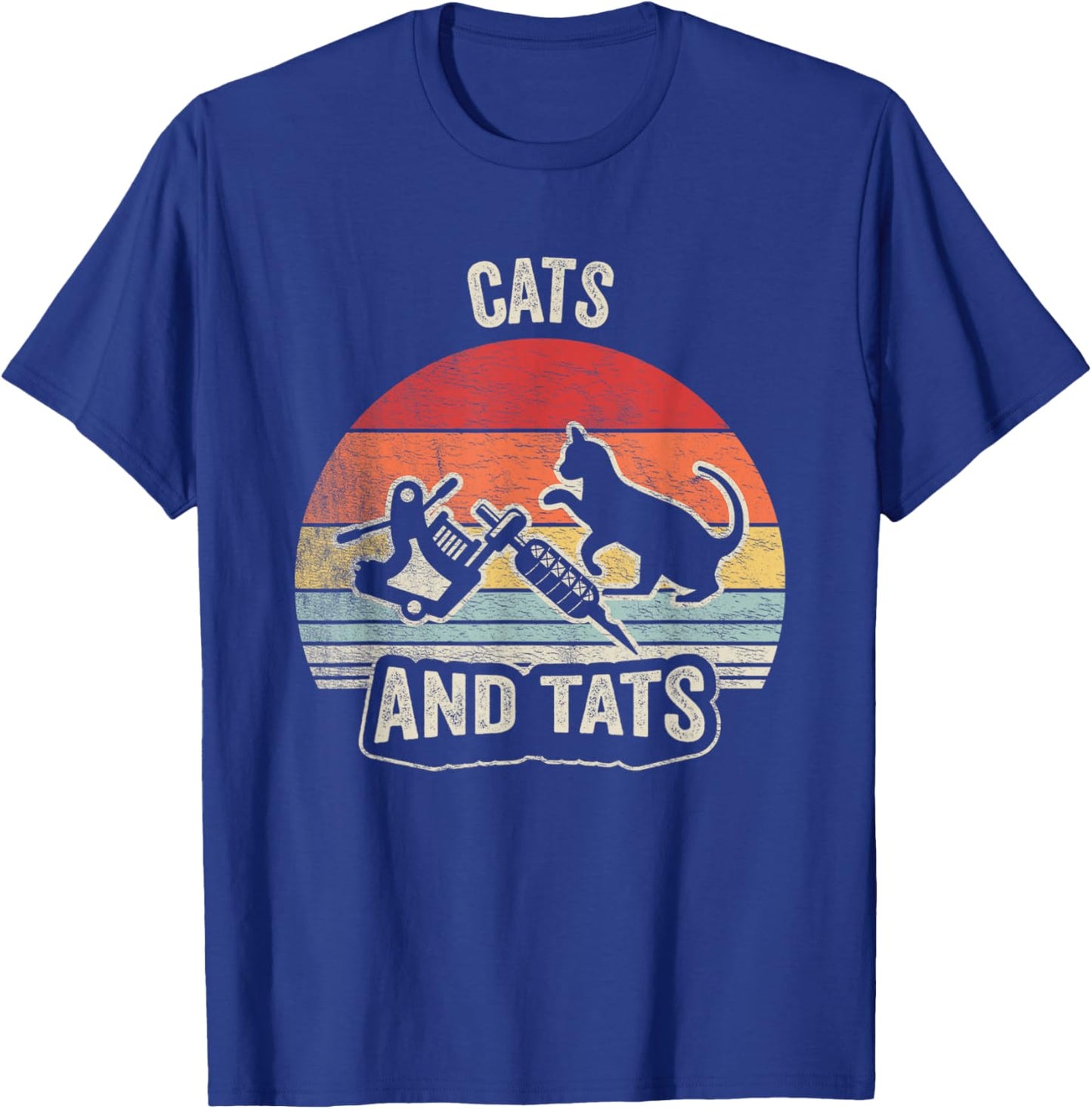 Vintage Cats and Tats Shirt Cat Tattoo Lover Cats & Tats T-Shirt - T-Shirt | Royal