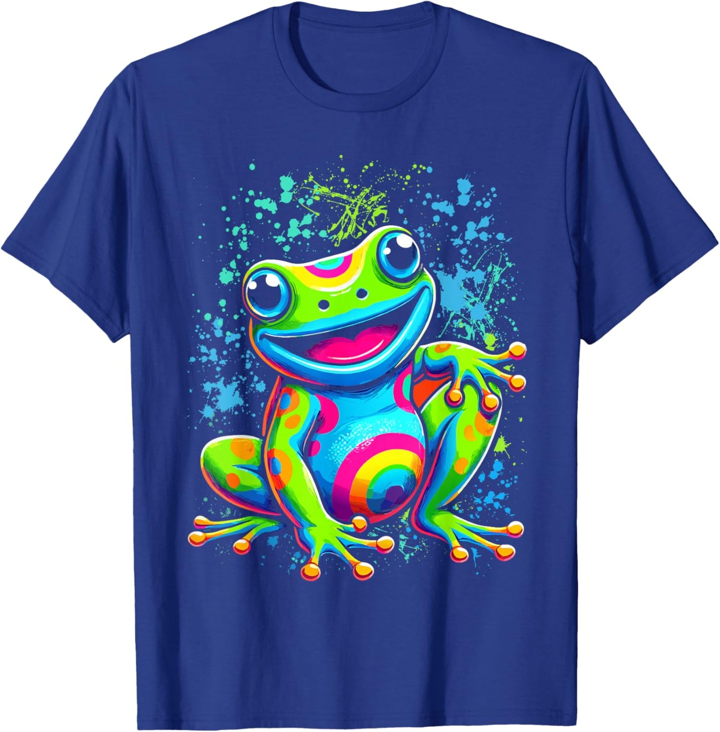 Cool Peace Frog Tie Dye For Boys And Girls T-Shirt - T-Shirt | Royal