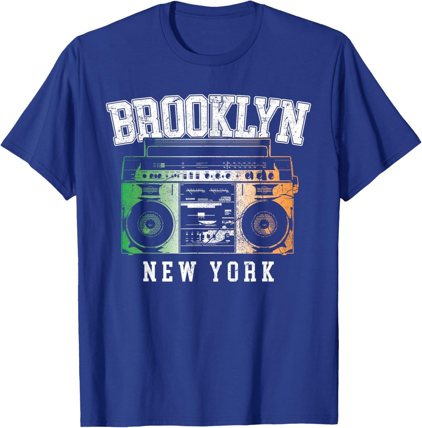 Brooklyn NYC - New York City Irish Flag Boombox T-Shirt - T-Shirt | Royal