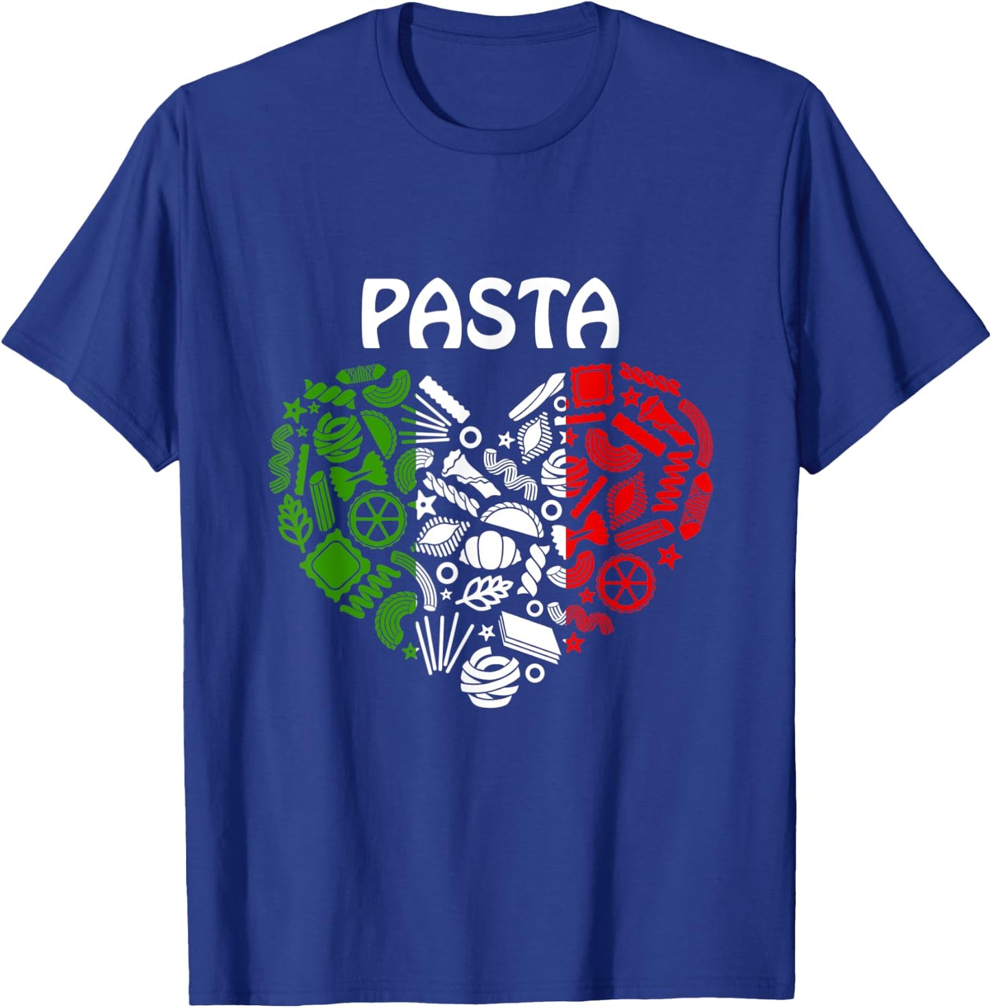 Pasta Italian Flag Colors Pasta Lover Italy Origin Pasta T-Shirt - T-Shirt | Royal