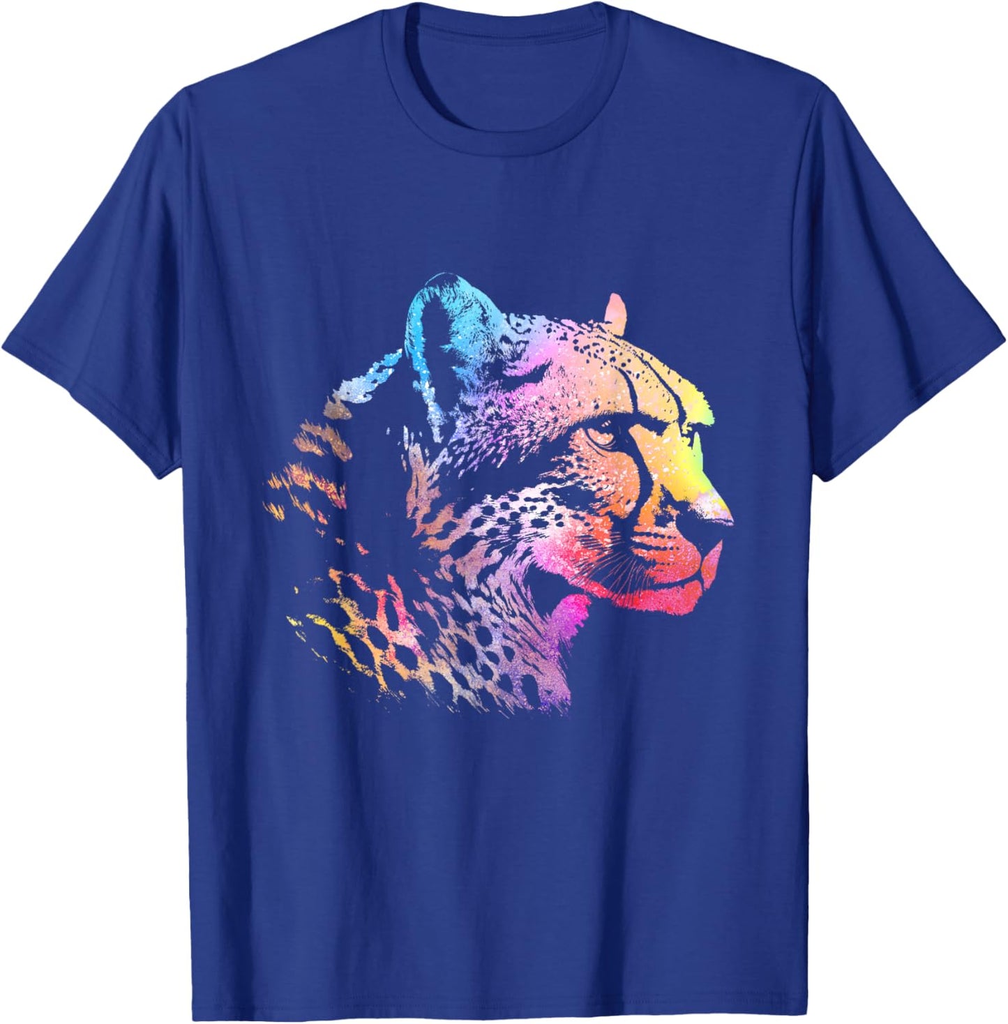 Rainbow Cheetah Face - Wildlife Safari Zookeeper Zoologist T-Shirt - T-Shirt | Royal