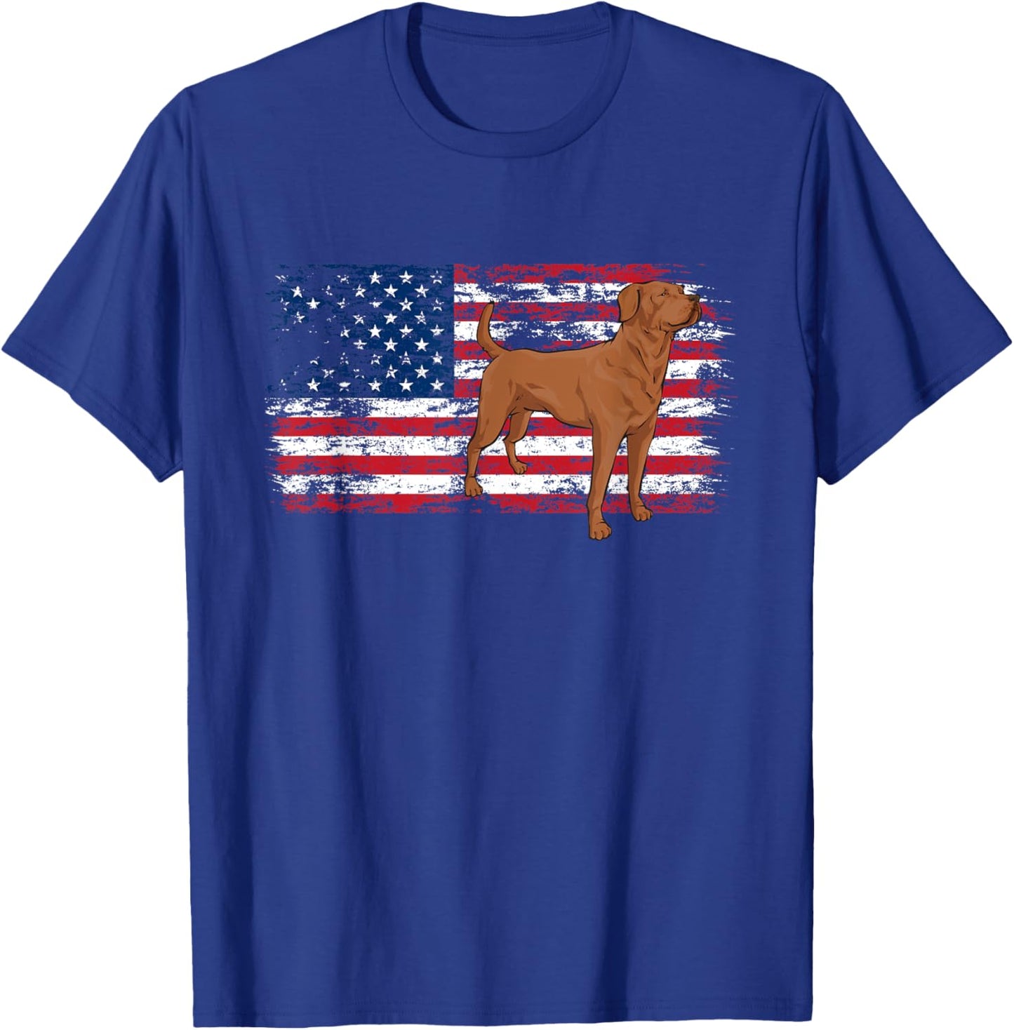 Fox Red Labrador Retriever American Flag Foxred Lab T-Shirt - T-Shirt | Royal