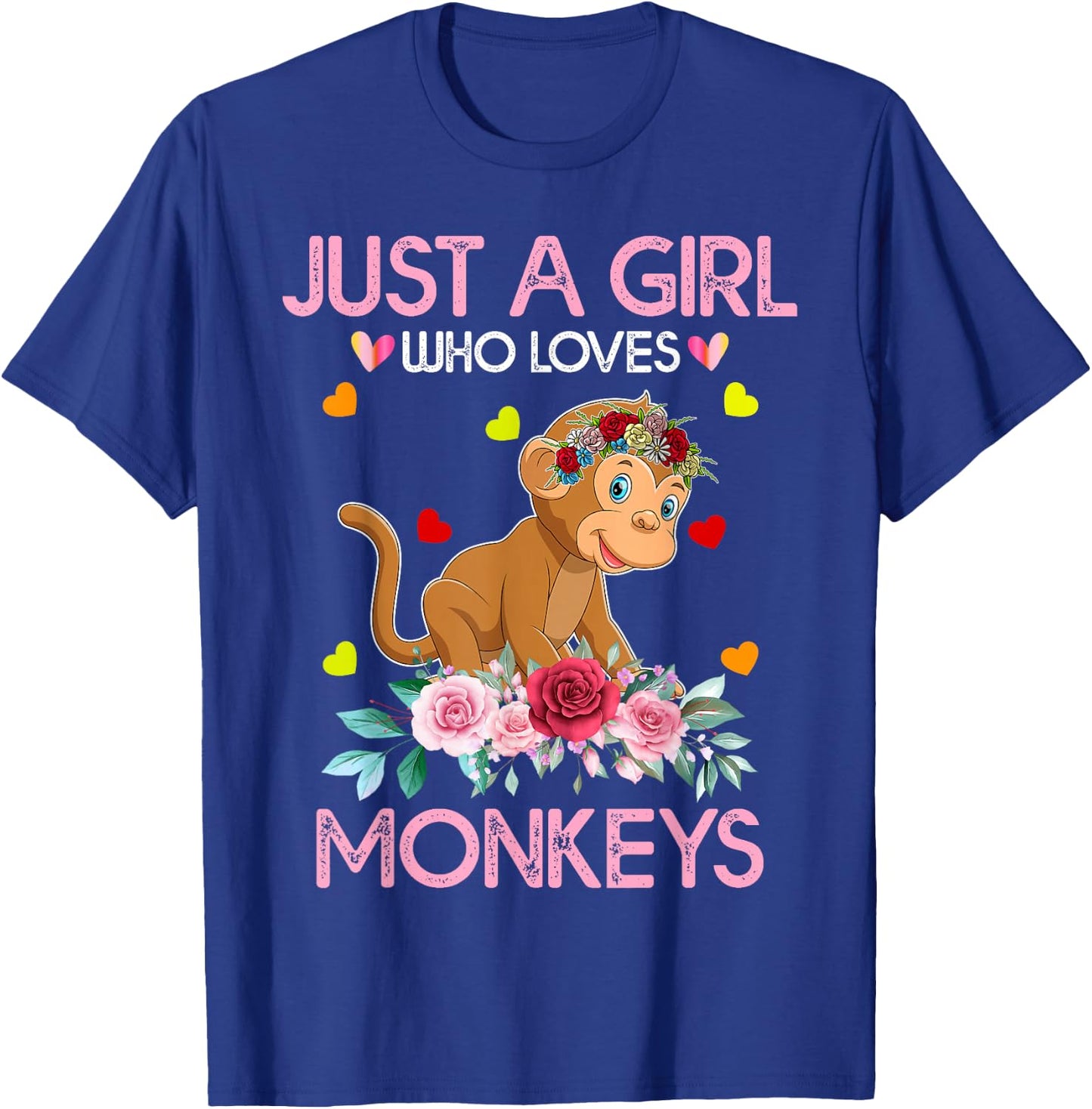 Monkey Kids Just A Girl Who Loves Monkeys T-Shirt - T-Shirt | Royal
