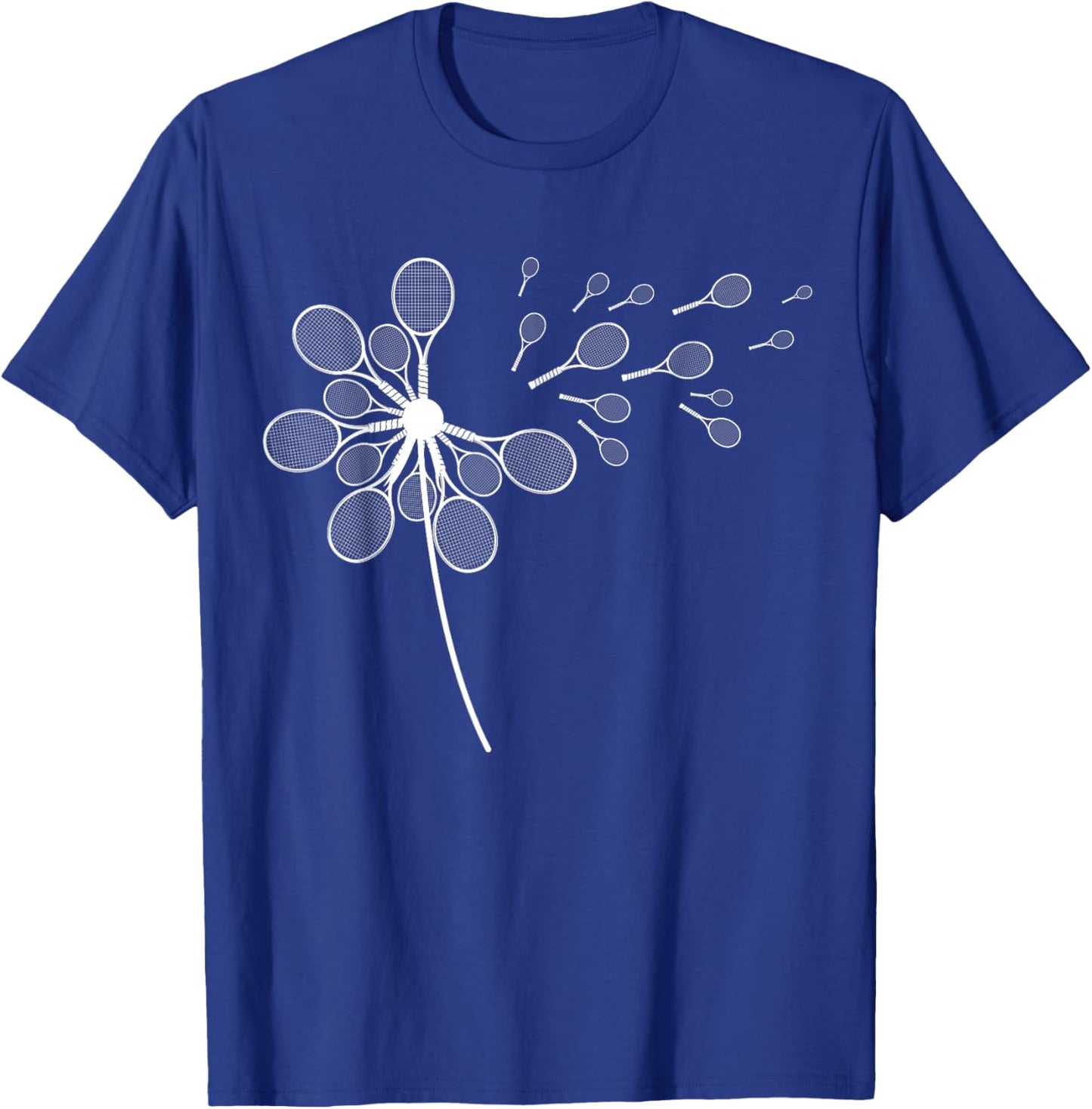 Dandelion Flower Tennis Graphic Player Coach Racket Sports T-Shirt - T-Shirt | Royal