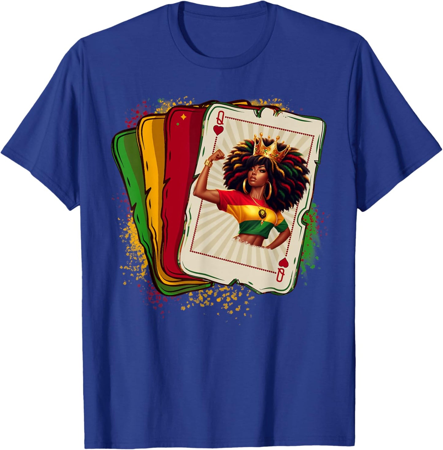 Black Queen of Hearts Card Deck Game Proud Black History T-Shirt - T-Shirt | Royal