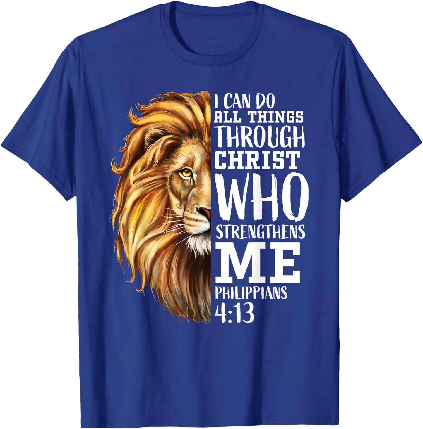Christian Bible Verse Sayings Religious Gifts Him Lion Judah T-Shirt - T-Shirt | Royal