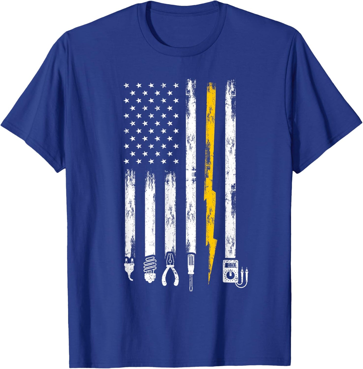 Electrician US Flag Tools for Electricians T-Shirt - T-Shirt | Royal