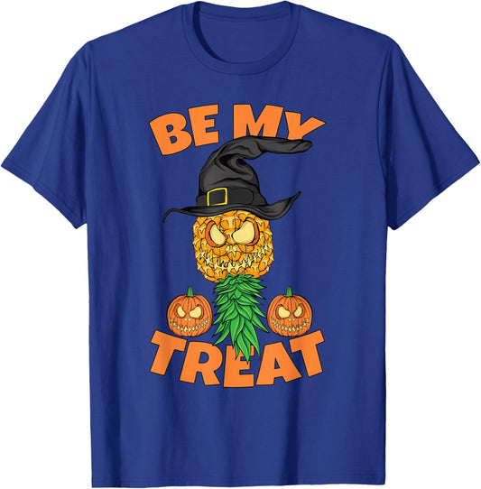 Halloween Be My Treat Upside Down Pineapple Funny Swinger T-Shirt - T-Shirt | Royal
