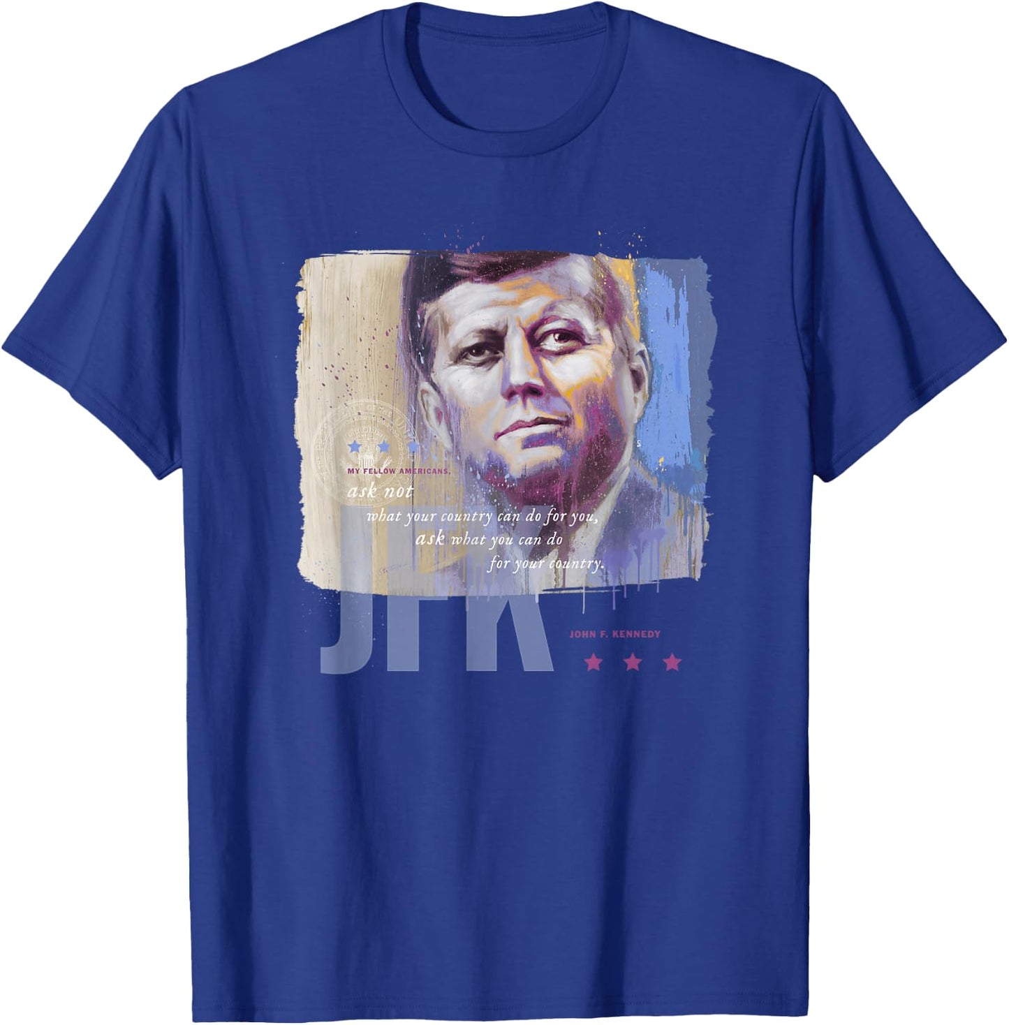 JFK US President John F Kennedy portrait T-Shirt - T-Shirt | Royal