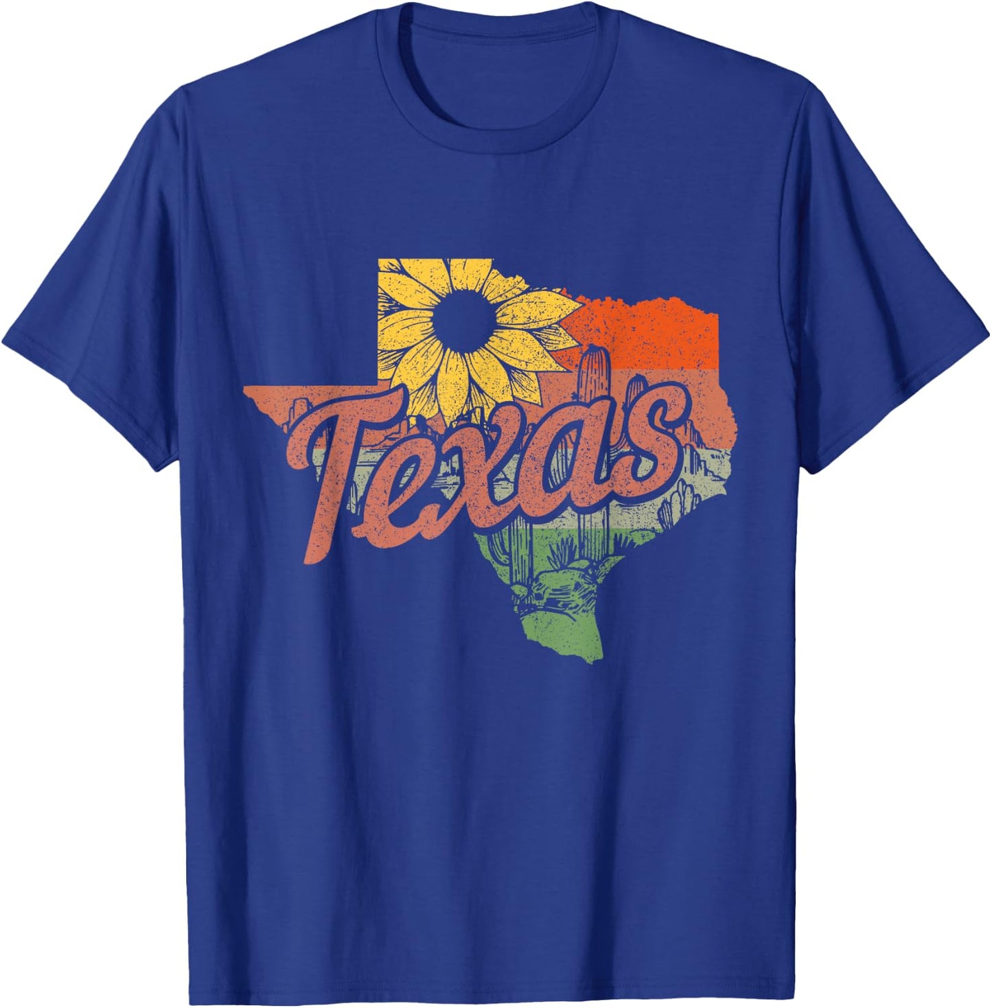 Texas TX State Map Pride Vintage T-Shirt - T-Shirt | Royal