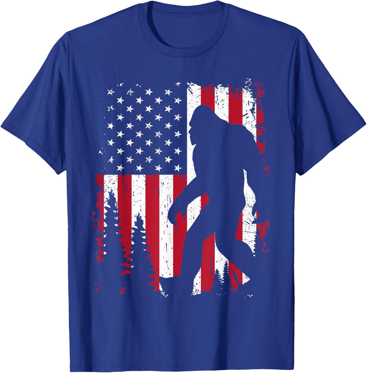 Bigfoot 4th of July American USA Flag Patriotic Kids T-Shirt - T-Shirt | Royal