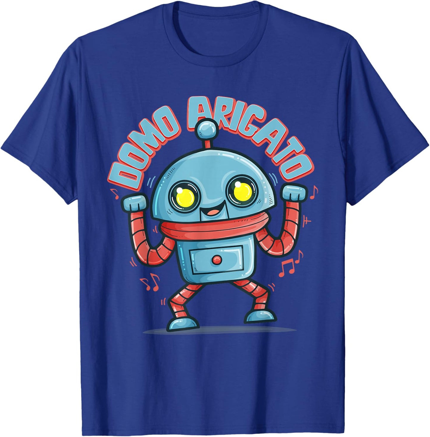 Japanese Retro 80s Music Party Robot Domo Arigato Eighties T-Shirt - T-Shirt | Royal