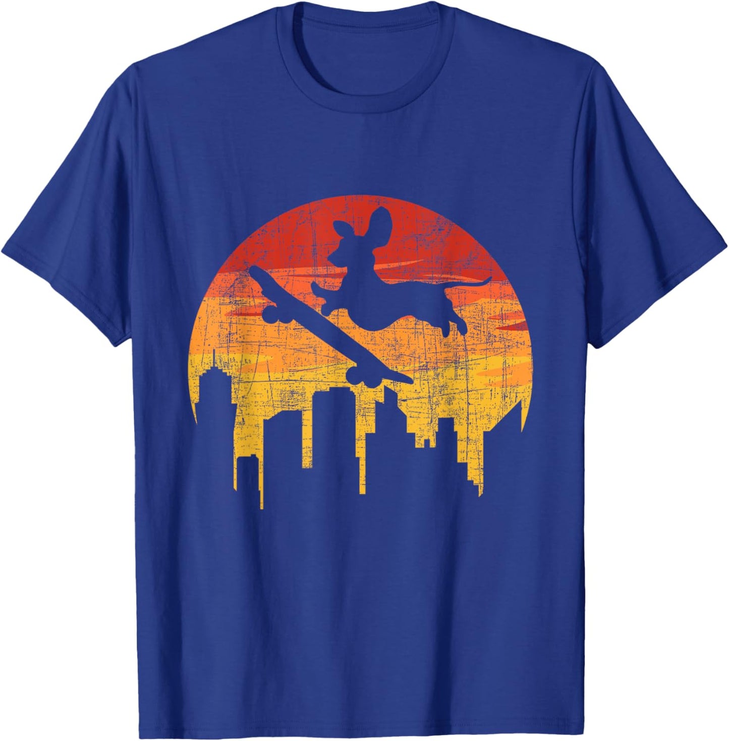 Dachshund Skateboarder - Skateboarding Pet Dog Lover T-Shirt - T-Shirt | Royal