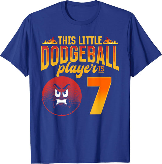 Dodgeball Player 7th Birthday Dodgeball Player T-Shirt - T-Shirt | Royal