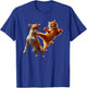 Dog Vs Cat Kick Boxing Fighting Funny Cat Joke Pun Graphic T-Shirt - T-Shirt | Royal