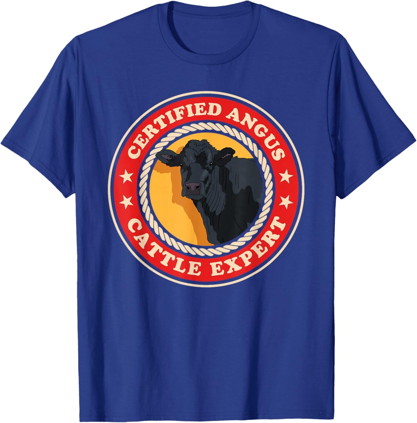Angus Cattle Expert | Black Angus Cow T-Shirt - T-Shirt | Royal