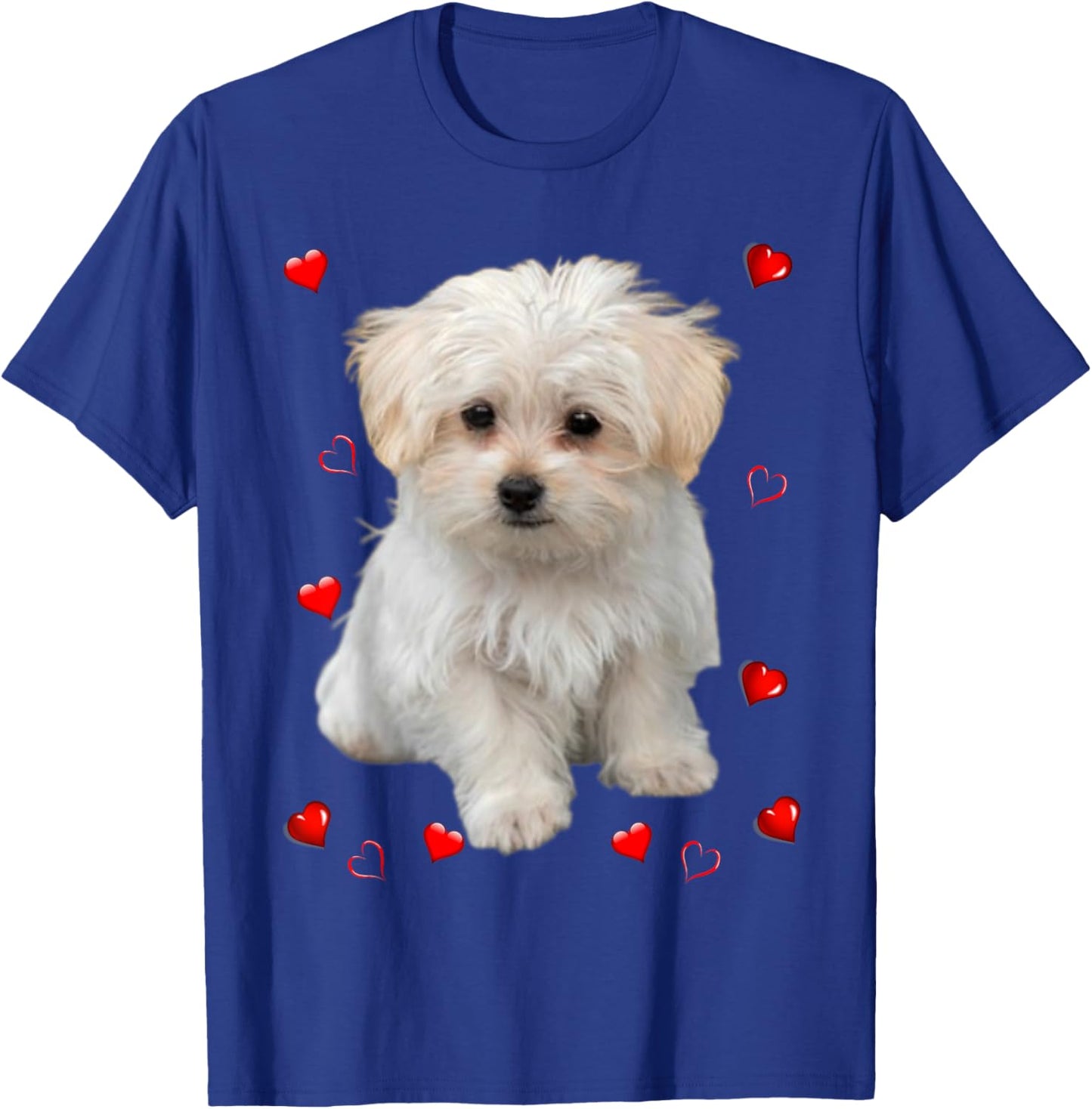 Maltese Dog Lover Puppy Owner Hearts, Maltipoo Mix Fans T-Shirt - T-Shirt | Royal