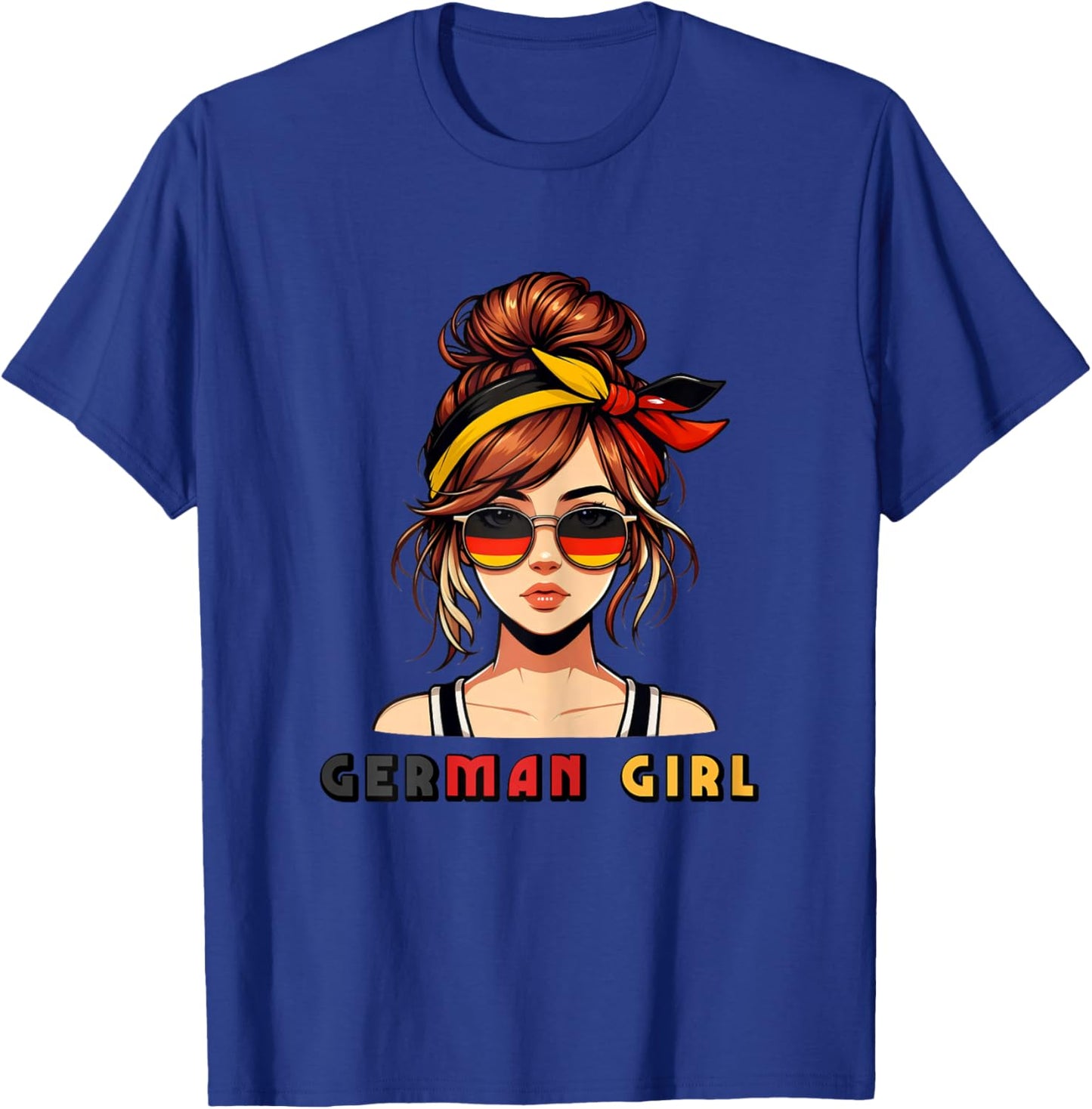 German Girl Deutsches Mädchen Deutschland Flagge T-Shirt - T-Shirt | Royal