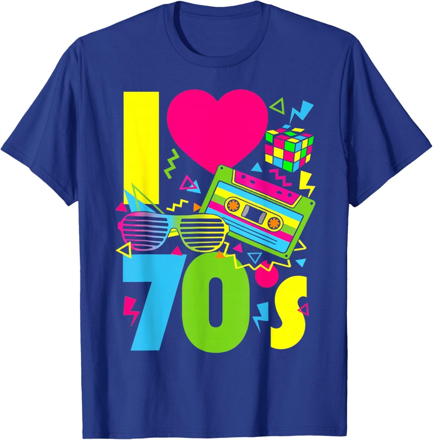 I Love The 70s Men Women Kids 70's 80's Party Retro Costume T-Shirt - T-Shirt | Royal
