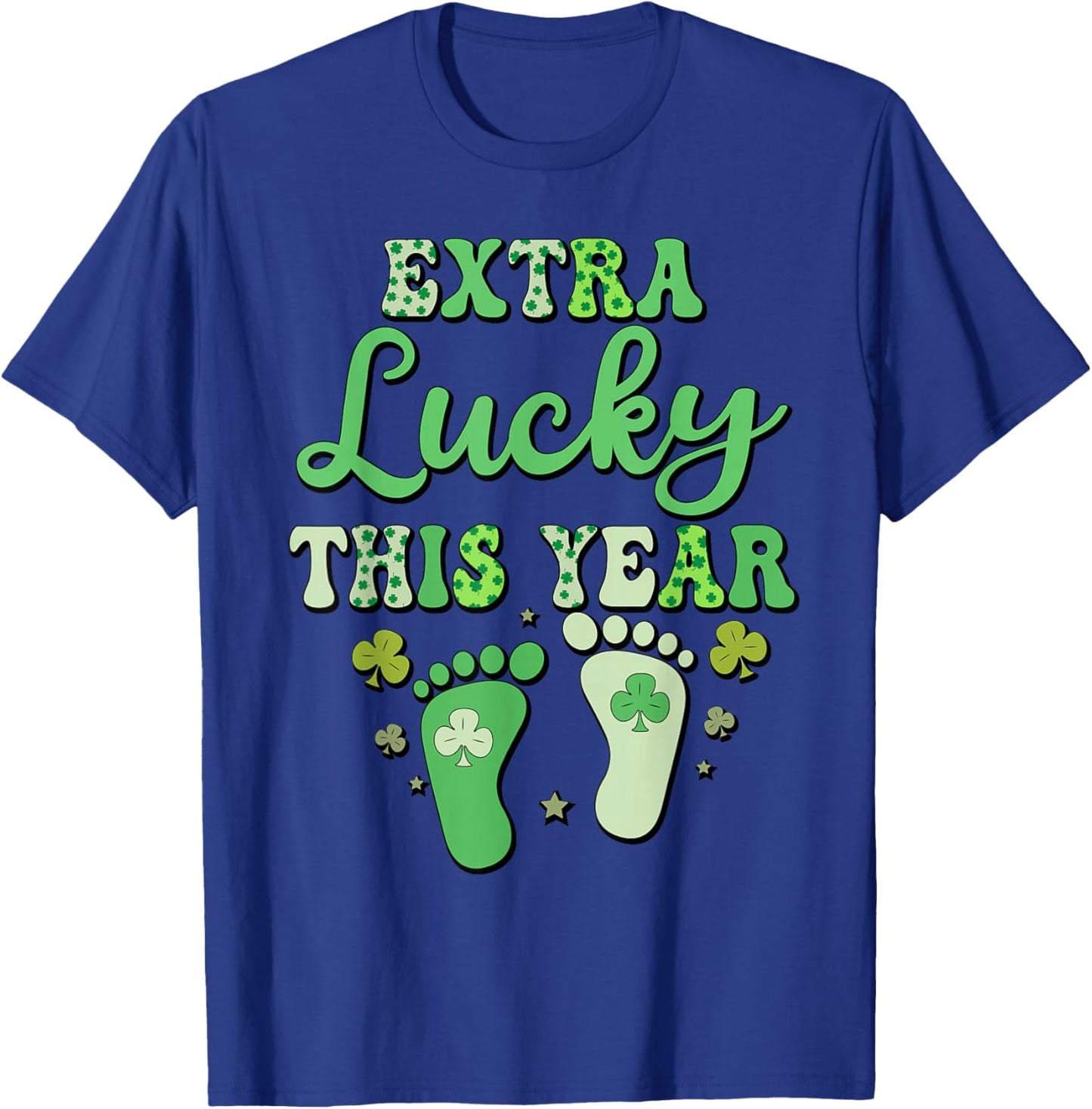 Extra lucky this year baby announcement Saint Patricks Day T-Shirt - T-Shirt | Royal