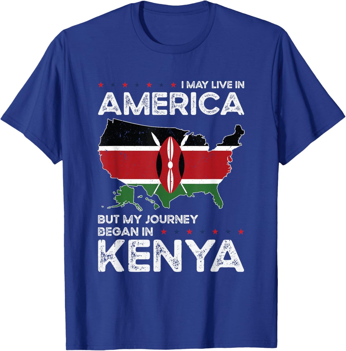 Kenyan American Patriot USA Grown Kenya US Flag T-Shirt - T-Shirt | Royal