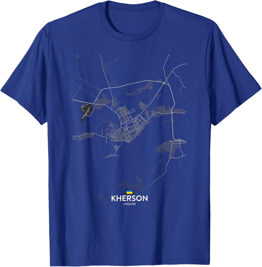 kherson ukraine City map Travel souvenir hometown T-Shirt - T-Shirt | Royal