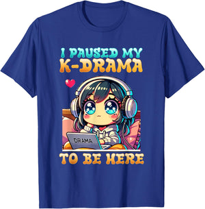 I Paused My K-Drama To Be Here I Finger Heart I Korean Music T-Shirt - T-Shirt | Royal