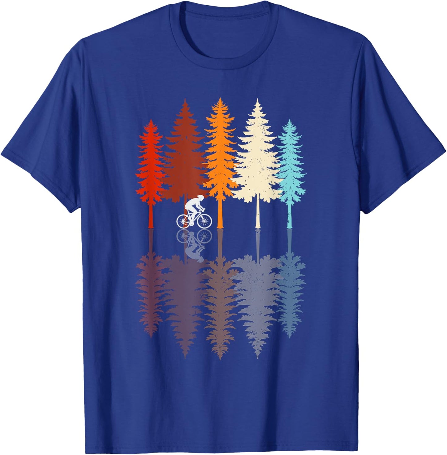 Vintage Cycling Retro Forest Road Bike Bicycle Bicycling T-Shirt - T-Shirt | Royal