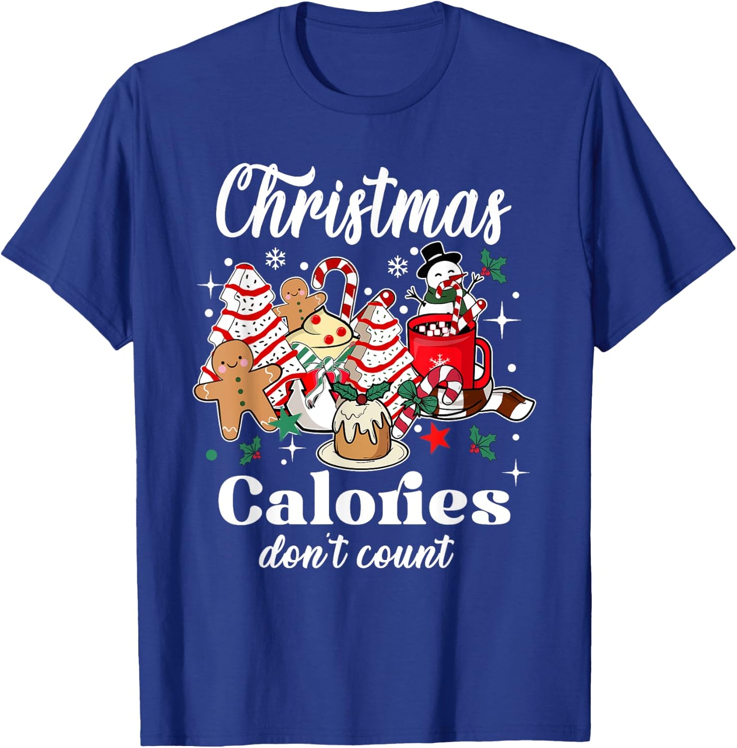 Christmas Calories Don't Count, Retro Christmas Coffee T-Shirt - T-Shirt | Royal