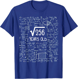 16th Birthday Square Root of 256: 16 Years Old T-Shirt - T-Shirt | Royal