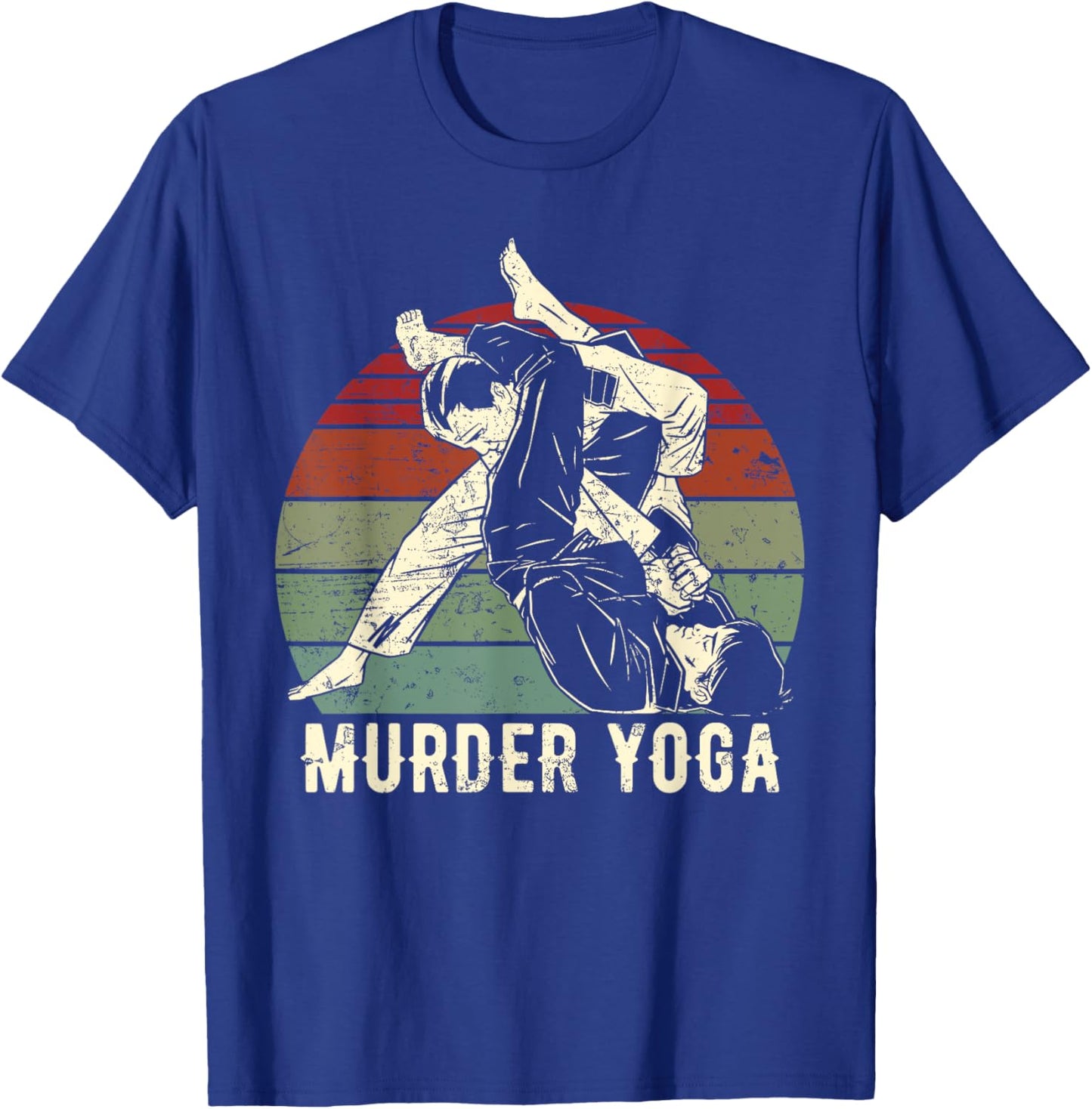 Funny Brazilian Jiu Jitsu BJJ Murder Yoga Retro Outfit T-Shirt - T-Shirt | Royal