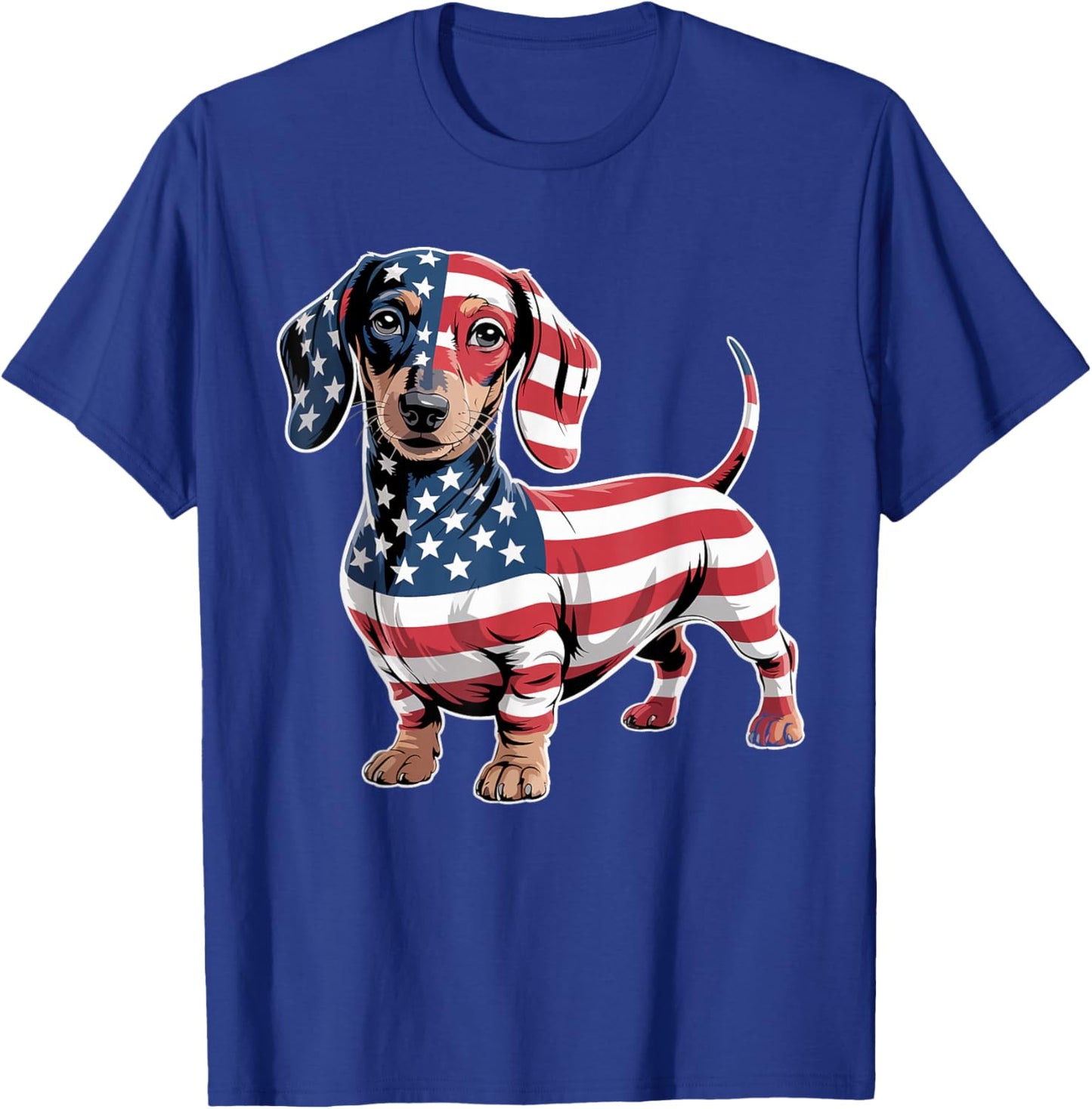 Dachshund Dog 4th of July American Flag Gifts Women T-Shirt - T-Shirt | Royal