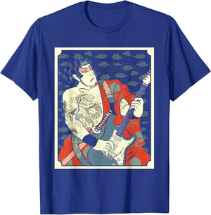 Samurai Musician Bass Guitar Warrior Guitarist Music Lovers T-Shirt - T-Shirt | Royal