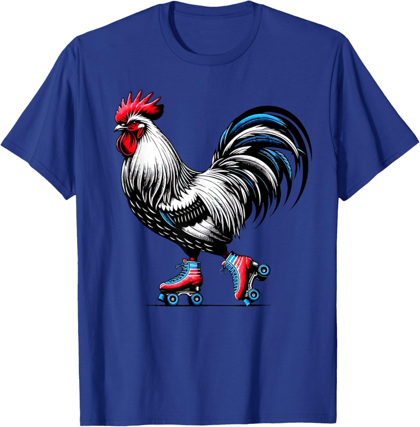 Retro Roller Skating Rooster Derby Skater Roller Skate Girls T-Shirt - T-Shirt | Royal